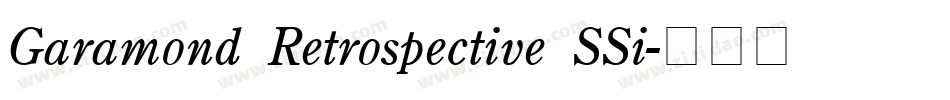 Garamond Retrospective SSi字体转换